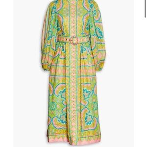 Zimmermann 795 Estelle Buttoned Belted MIDI Dress